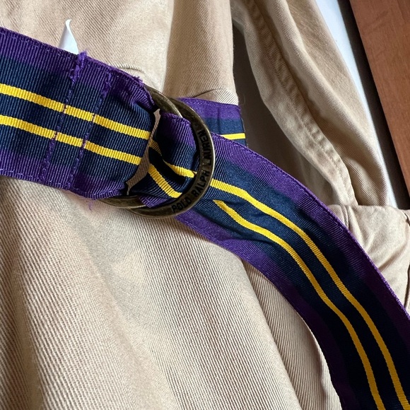 Polo Ralph Lauren Shirt Dress Belted Chino Khaki Girls Size 10 Neutral - Picture 4 of 6